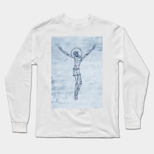 Jesus Christ at the Cross ink illustration Long Sleeve T-Shirt